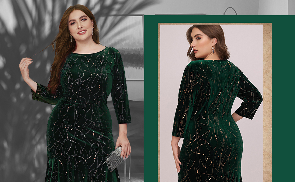 vintage green velvet dress cocktail dress prom gown