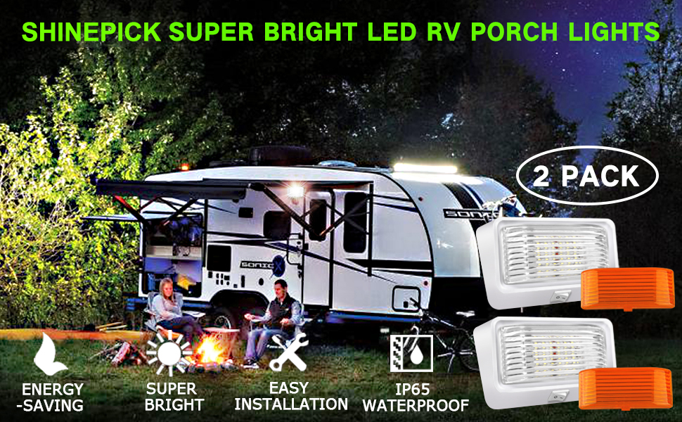 ShinePick LED RV Porch Light 12V Super Bright RV Exterior Lights with