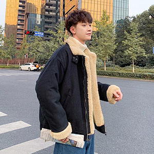 Amazon Alhylaボアジャケット メンズ 冬 中綿コート メンズ 韓国風 通勤 通学 ボアブルゾン 長袖 裏起毛 ショート コート 厚手 ポケット付き メンズ ムトンジャケット コート ジャケット 通販