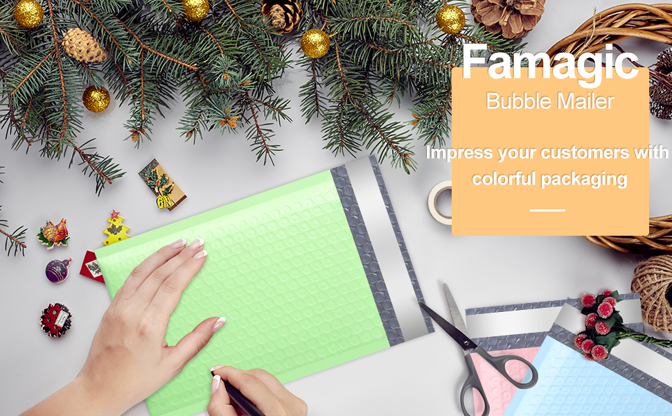mint green bubble mailers