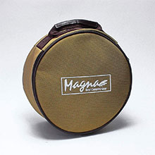 MAGNA ステンレス食器セットの収納袋。カフェオレカラーでコンパクトにまとめられる。