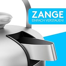 Cubitera de hielo de acero inoxidable con tapa y pinzas para ropa