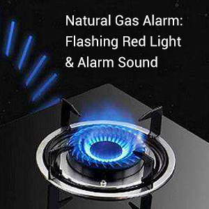 A gas stove is burning and emitting blue light