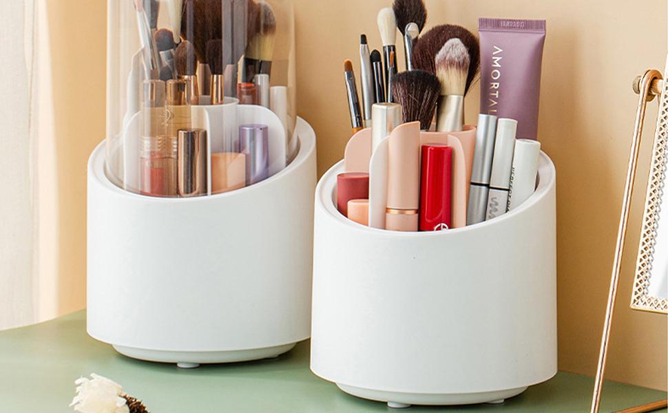 Amazon.co.jp Makeup Brush Case, 360° Rotating Makeup Brush Container