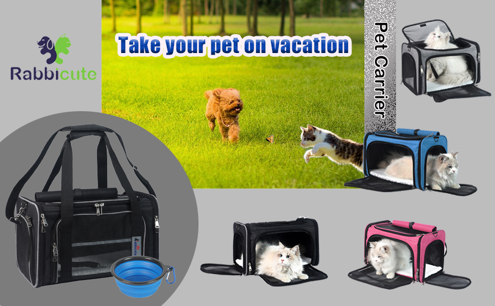 RABBICUTE Pet Dog Cat Carrier Bag for Medium Small Dog Cat