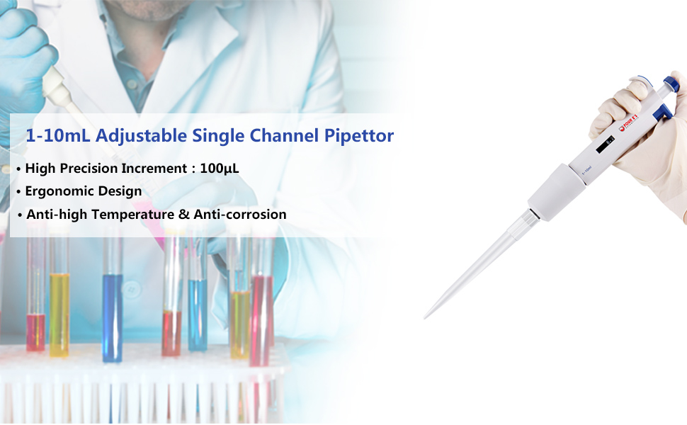 Micropipetas de laboratorio, Four E's Scientific, ajustable volumen