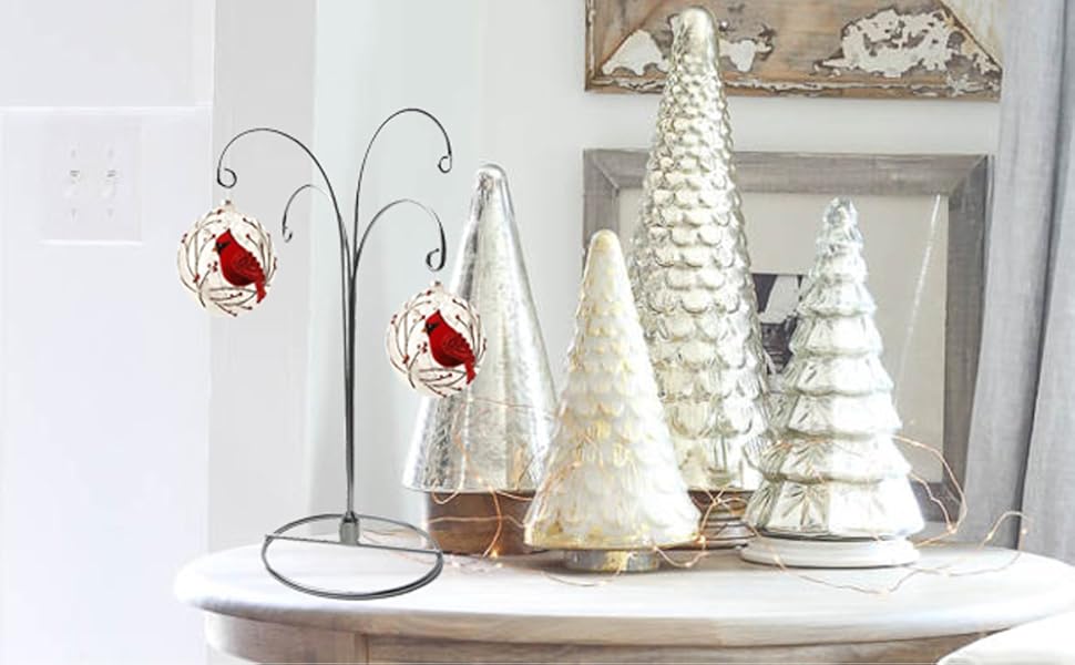 HOHIYA 12 Inch Ornament Display Stand Holder Hanger Hook Hanging Spiral Iron Wire for Crystal