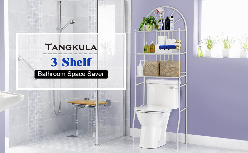 Tangkula 3Tier Toilet Shelf Bathroom Space Saver Chrome