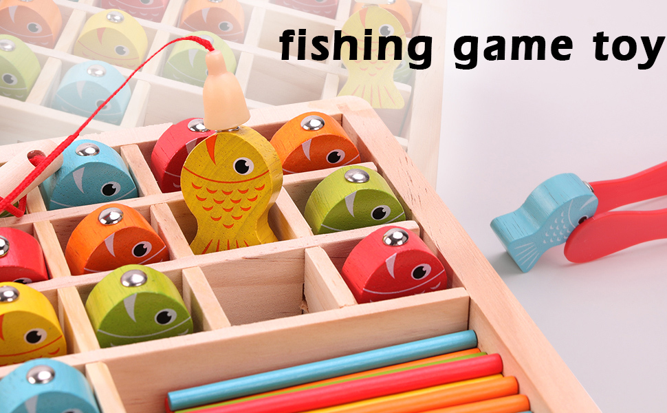wooden fishing game