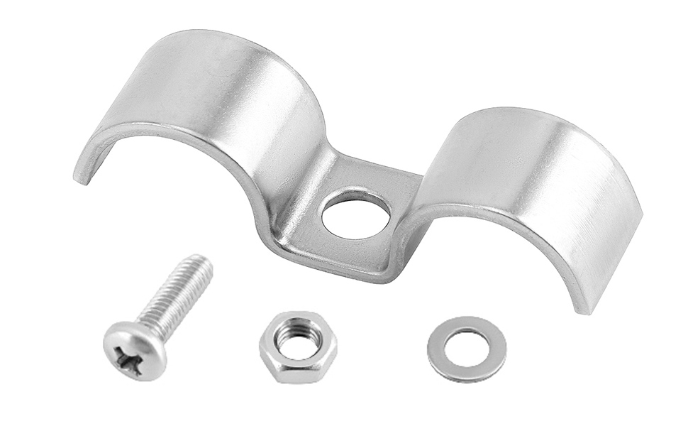QWORK Stainless Steel Double Line Clamp, 12 Pack 5/8" Fuel