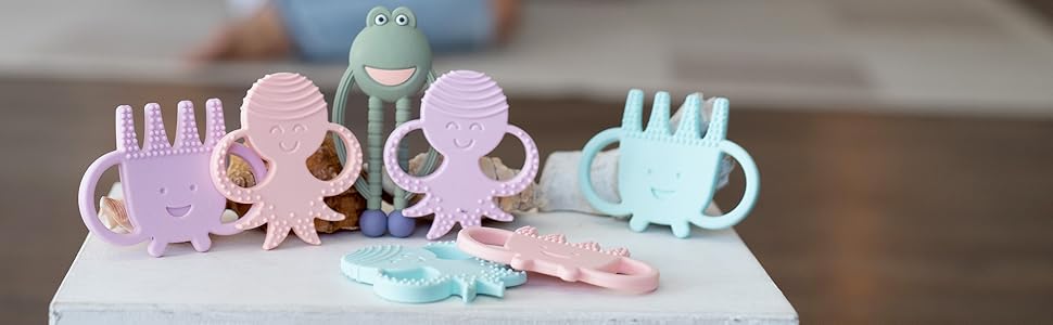 Sisilia silicone teethers for babies toddlers boys girls baby shower BPA free