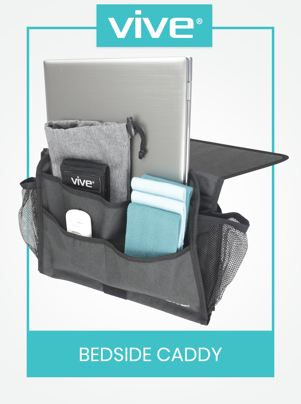 Vive Bedside Caddy Bed Hanging Organizer Storage Bag