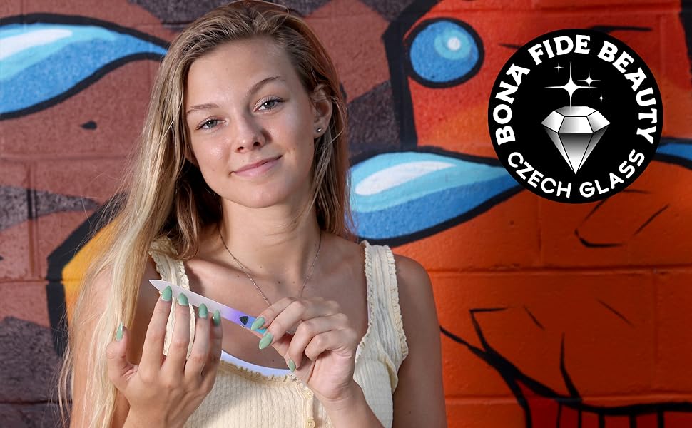 glass nail file, glass file, czech glass, manicure, pedicure, fingernail file, crystal file