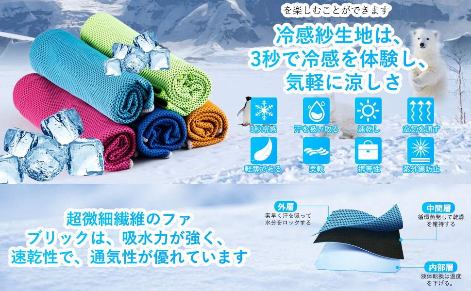 Amazon｜Aubllo 冷感タオルスポーツクール【2024 新型(5枚セット