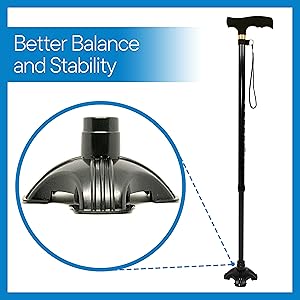 quad cane tip for self standing cane universal fit 3/4 inch .75inch better balance cane stability