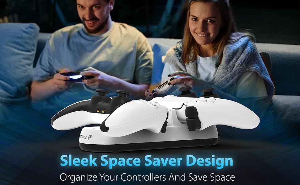 Fosmon Dual Charger Compatible with Sony PS5 Playstation 5