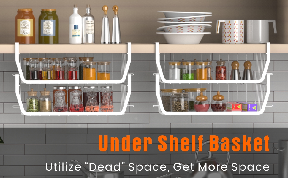 Under Shelf Basket, Stackable Wire Storage Basket for