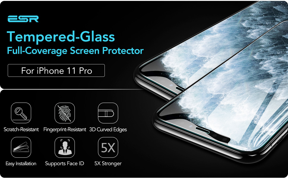 ESR FullCoverage TemperedGlass for iPhone 11 Pro Screen Protector