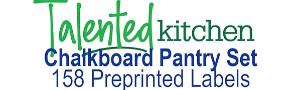 Kitchen Pantry Food Preprinted Chalkboard Label Set by talented kitchen