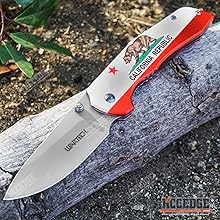 8" Flag Knife California Colorado Texas Mexico