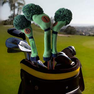 鮮やかな色ゴルフのニットヘッドカバー 、4枚セット 、ドライバー、フェアウェイウッドX2とハイブリッドut (Purple Stripes) mxn26g8 鮮やかな色ゴルフのニットヘッドカバー 、4枚セット