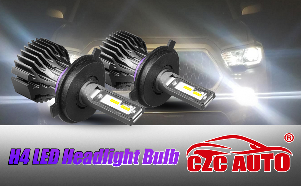 CZC AUTO H4 9003 HB2 LED Headlight Bulbs High Beam Low Beam 2 Pack Quick Install LED Headlamps