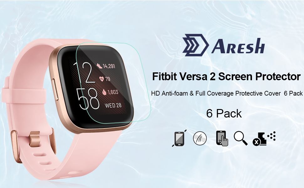 Aresh Screen Protector Compatible with Fitbit Versa 2 Screen Protector