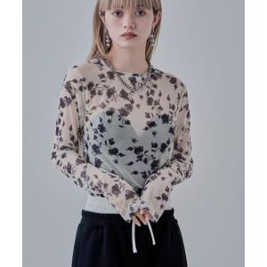 Amazon | [etoll] ローズプリントシアートップス トップス カットソー