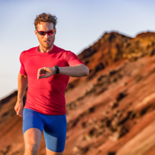 Runner uses Reading Sunglasses to See Watch