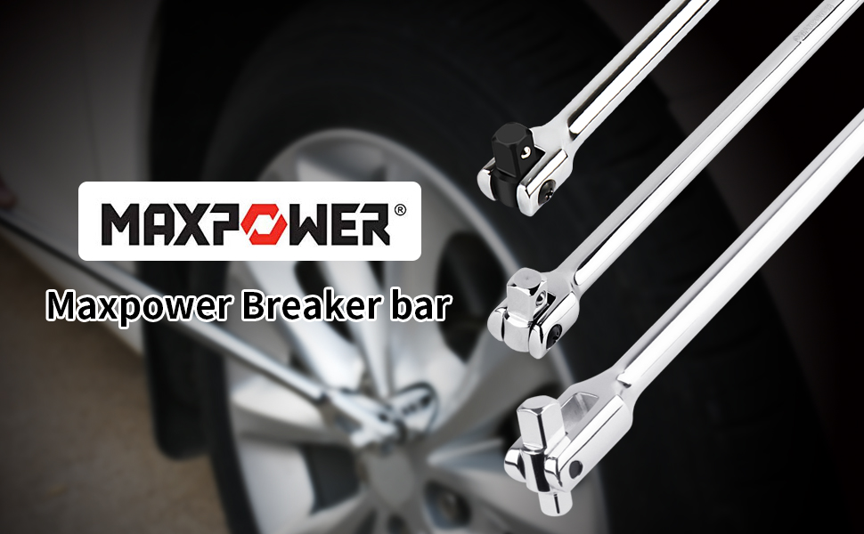 MAXPOWER 1/2Inch Drive Breaker Bar, 24Inch Extended Leverage Breaker