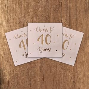 40 cumpleaños decoraciones 40 aniversario fiesta boda servilletas regalos para mujeres hombres cuarenta pancarta