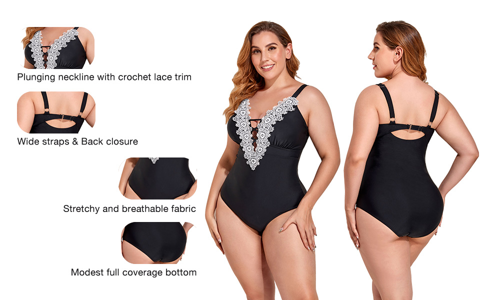 details of the plus swimsuits