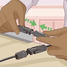 Connect solar panel and solar cable with MC4 Connector