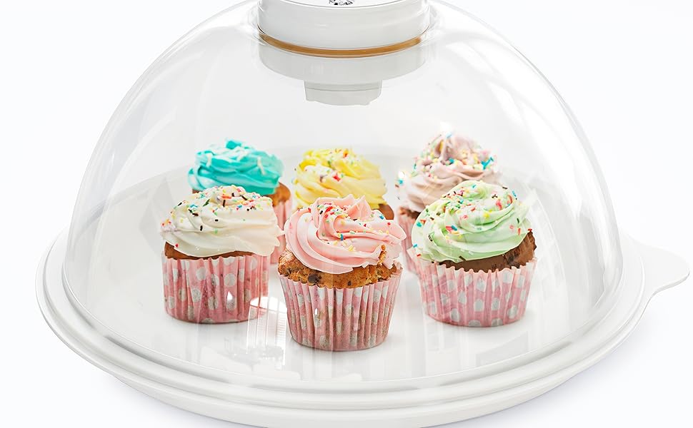 Skywin Cake Container with Lids, 7 Inches Plastic Cake