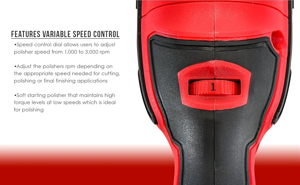 TCP Global 7" Professional High Performance Variable Speed Polisher