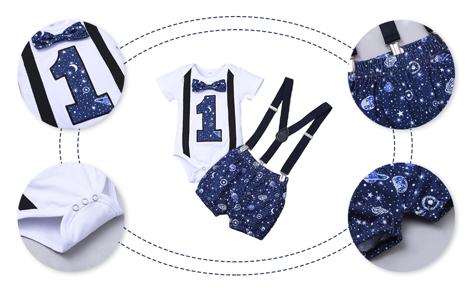 Baby Boy First Birthday Cake Smash Outfit