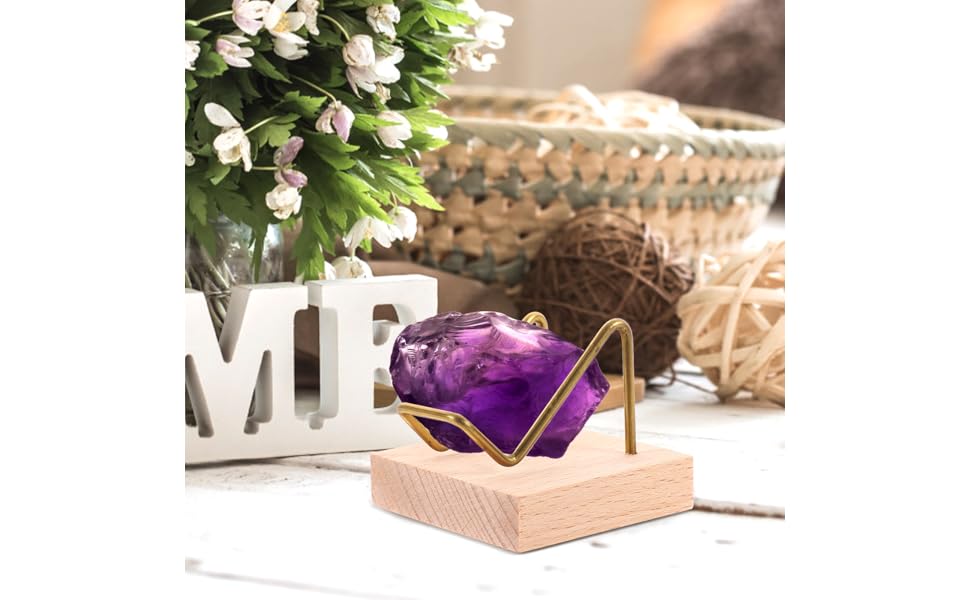 水晶結晶 置物 木製台座付き 水晶結晶 置物 木製台座付き