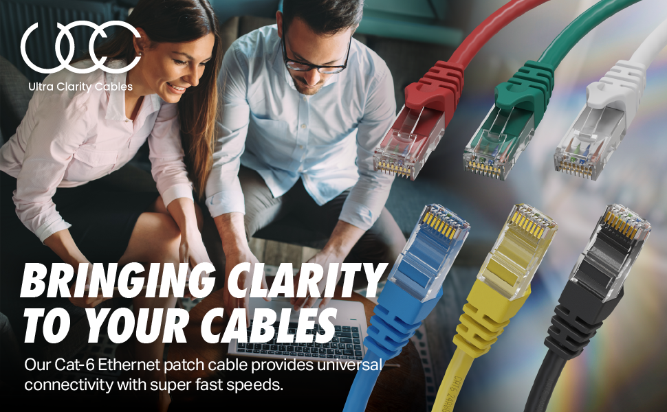 Lot de 20 câbles Cat6 (1,8 m) LAN, UTP Cat 6 RJ45, réseau