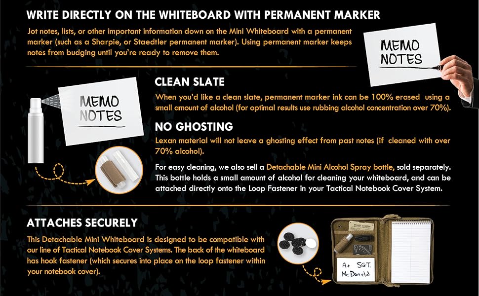 Detachable Mini Whiteboard (4x6") Dry Erase with Hook