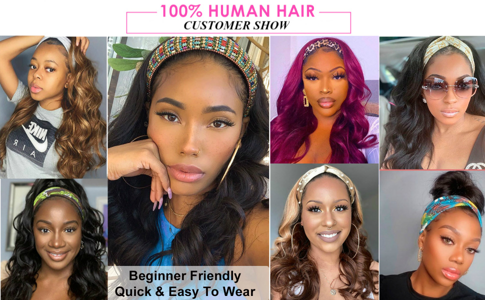 headband wigs for black women