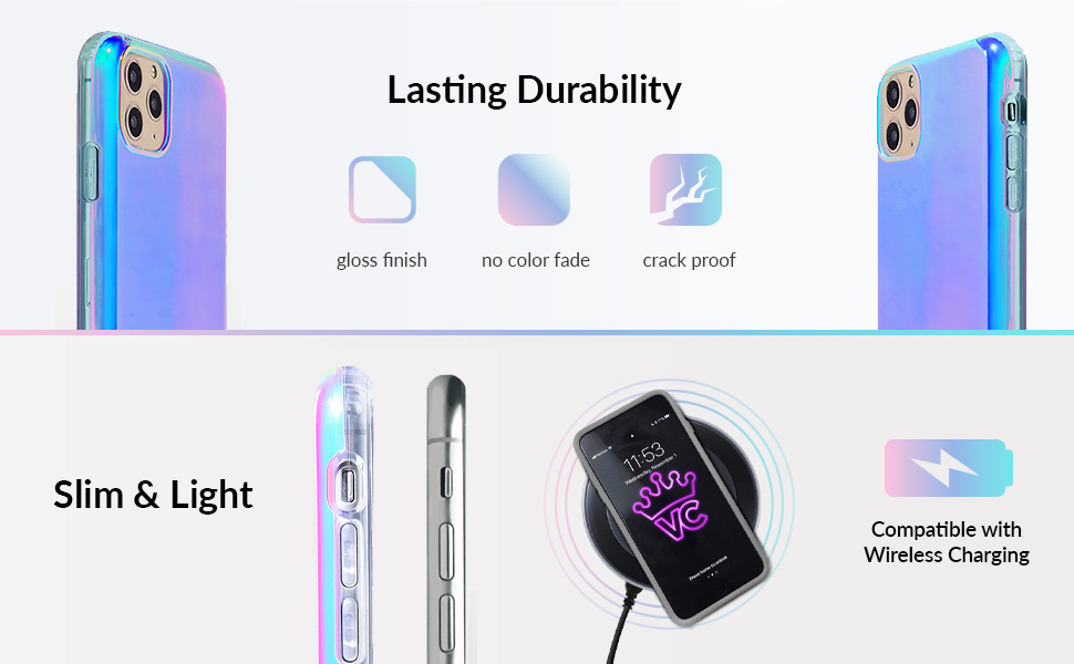 iPhoneケース SEA - iPhone 11 Pro Impact Case - Iridescent Apple iPhone 11 PRO MAX Phone Case Hologram Transparent