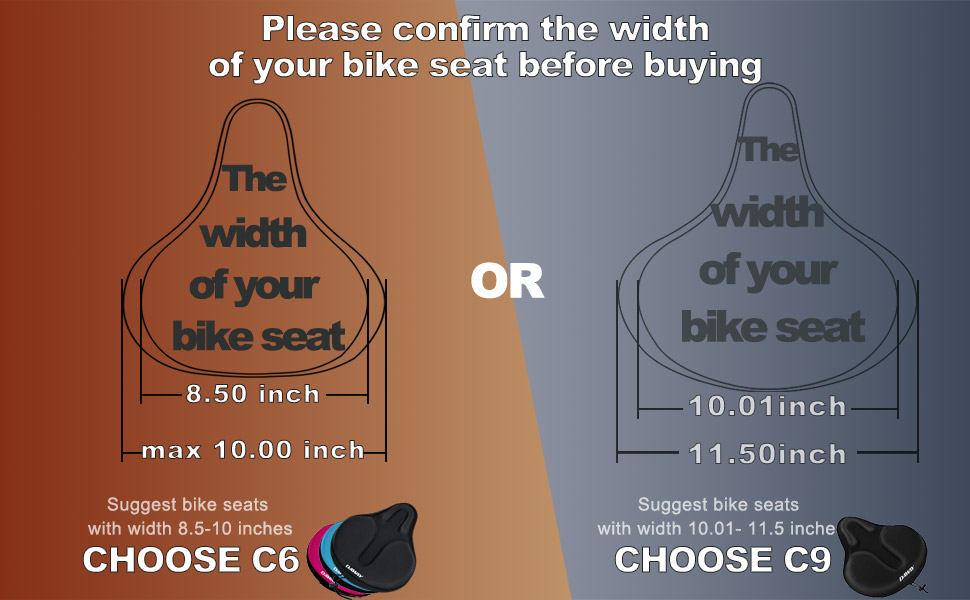 DAWAY Comfortable Exercise Bike Seat Cover Large Wide Foam & Gel