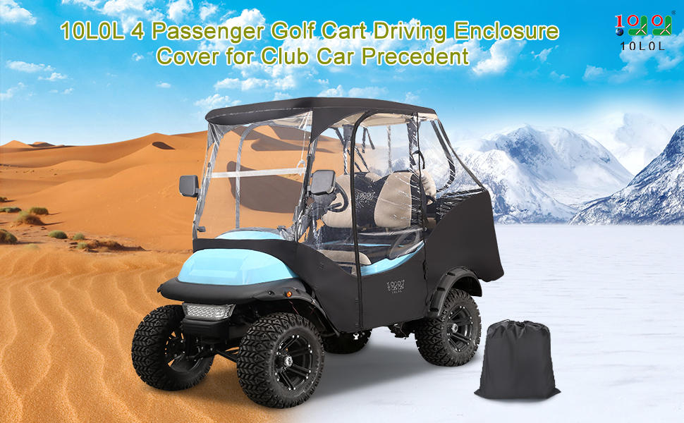 10L0L 4 Passenger Golf Cart Driving Enclosure Cover for Club Car Precedent