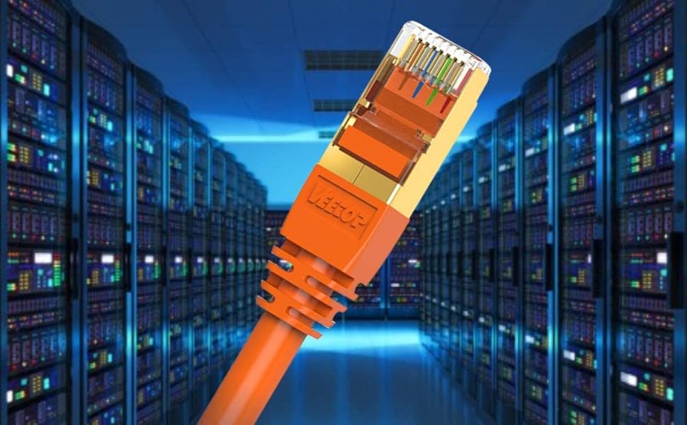 Amazon.co.jp 3.3 ft (1 m) CAT8 Category 8 LAN Cable, Veetop 26 AWG