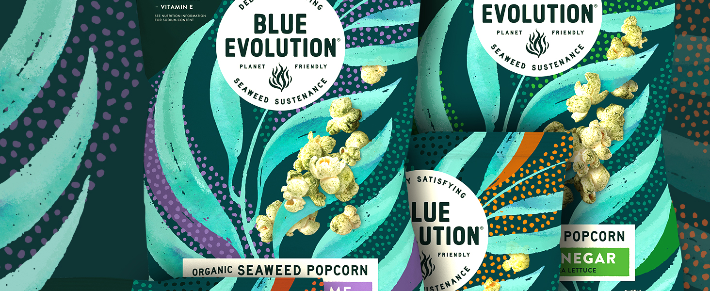 Blue Evolution, Organic Seaweed Popcorn, Fresh Popped