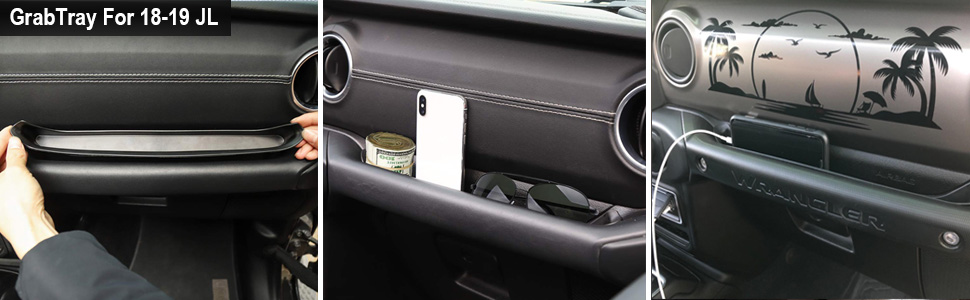 Jeep Wrangler JL JLU JK JKU Gladiator JT Passenger Grab Handle Storage Passenger GrabTray Organizer
