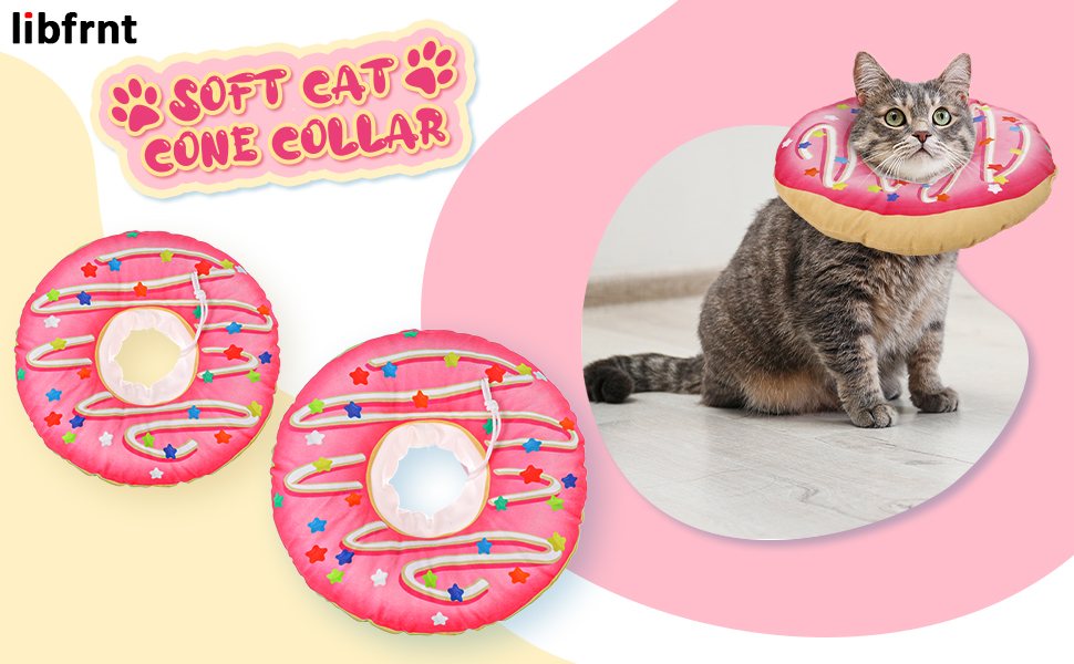 libfrnt Cat Cone Collar Soft, Cute Cat Donut Collar