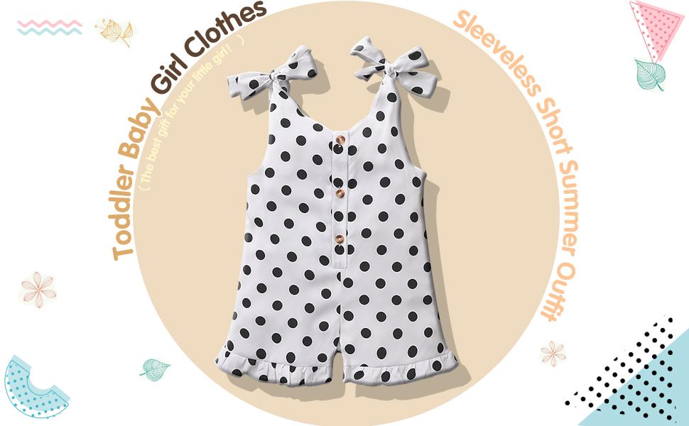 Toddler girl clothes baby girl outfit kid halter romper gift  clothing
