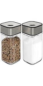 SILUKER Salt and Pepper Shakers with Adjustable Pour Holes