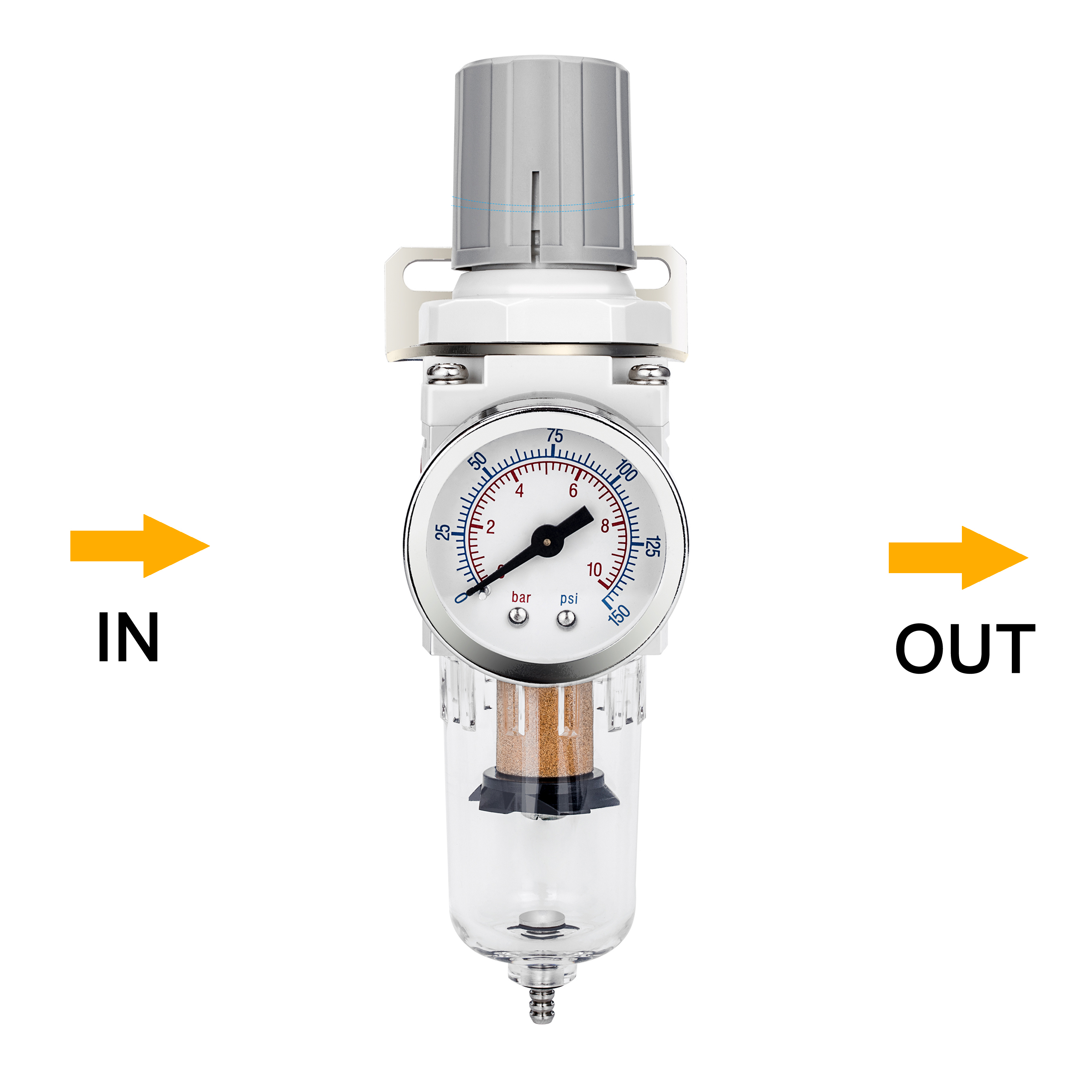 NANPU 1/4" NPT Air Compressor Filter & Pressure Regulator Combo w/Gauge